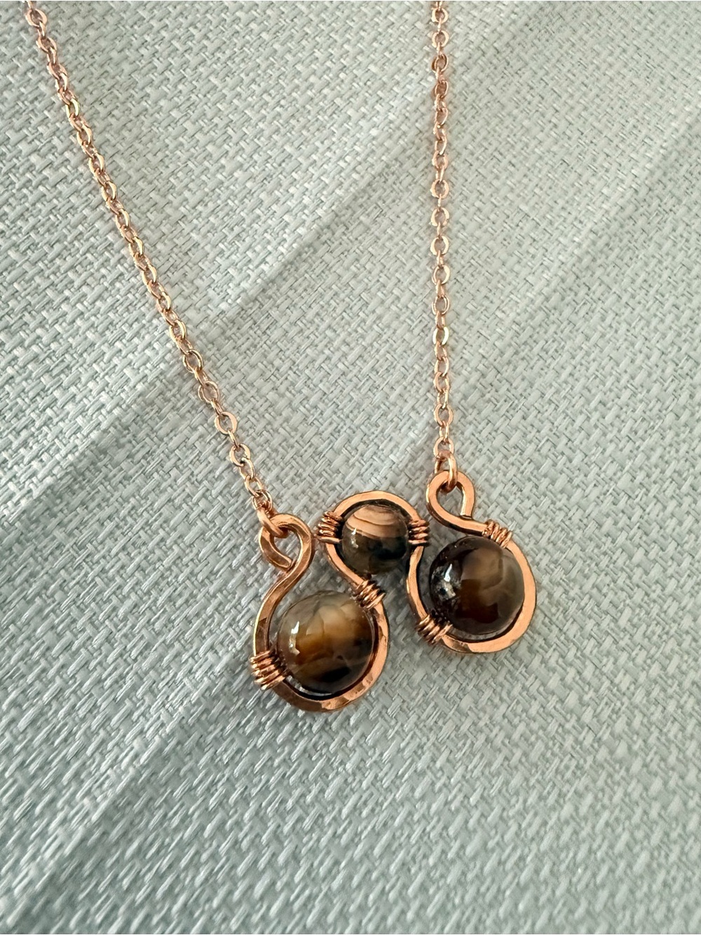 Handcrafted Fire Agate
Wire-Wrapped Pendant
Necklace - Fall Hues
